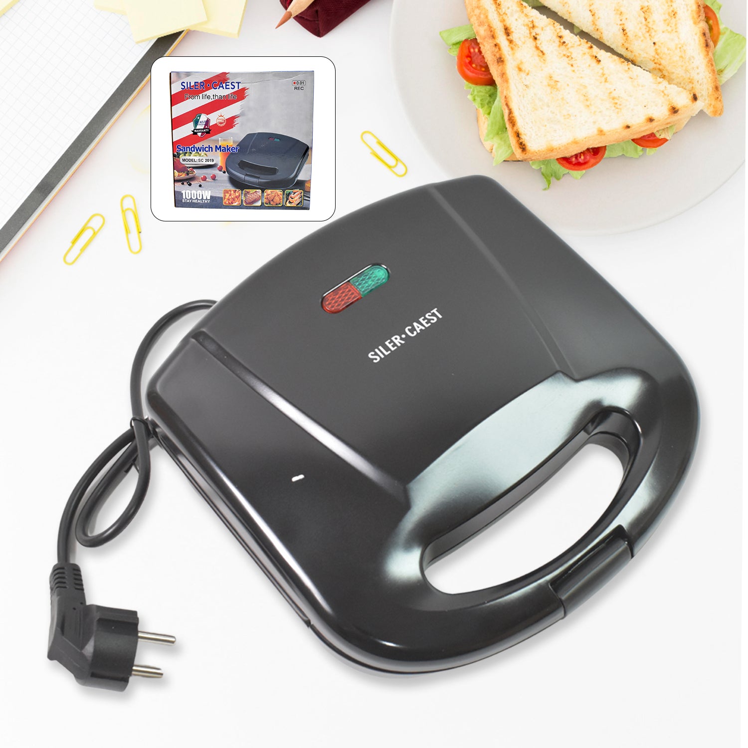 2818 Sandwich Maker Makes Sandwich Non-stick Plates Easy To Use With Indicator Lights 2818 Sandwich Maker Makes Sandwich Non-stick Plates Easy To Use With Indicator Lights